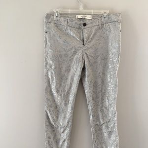 Abercrombie and Fitch Silver Metallic Jeans
